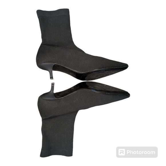 Zara Ribbed Knit Sock Ankle Boots Black EU36 US 5.5 - Picture 8 of 13